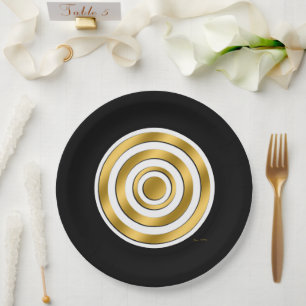 Party Gold Black Paper Bowls Paper Plate