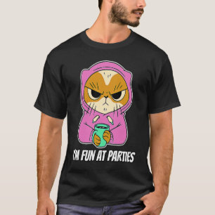 party grumpy saying with angry cat for introvert T-Shirt