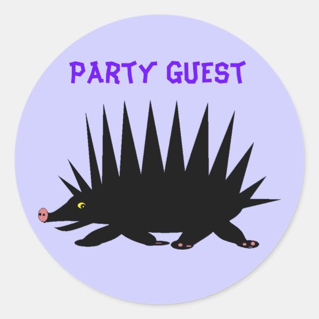, Party Guest Classic Round Sticker (Front)