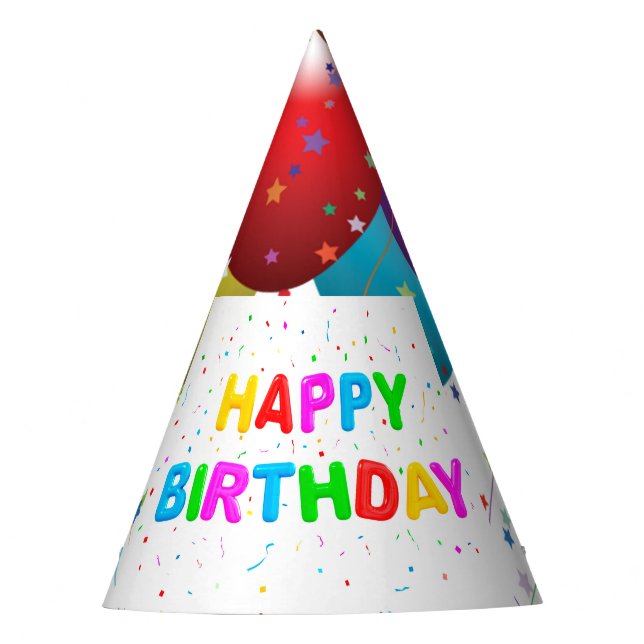Party Hat/Balloons and Confetti Party Hat (Front)
