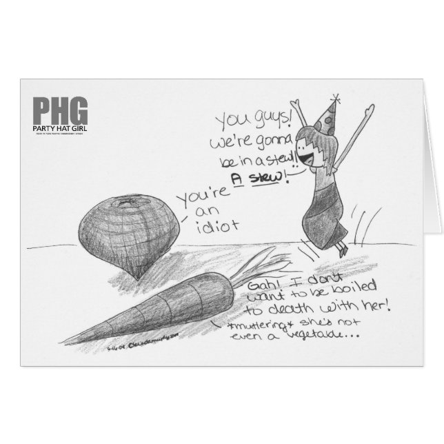 Party Hat Girl --We're Going to be in a Stew? (Front Horizontal)