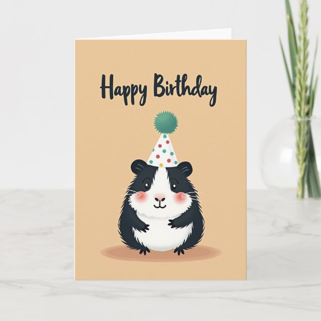 Party Hat Pet Birthday Card (Front)