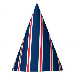 Party Hat with red, white and blue stripes