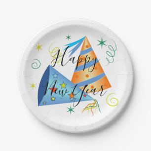 Party Hats and Confetti Paper Plate