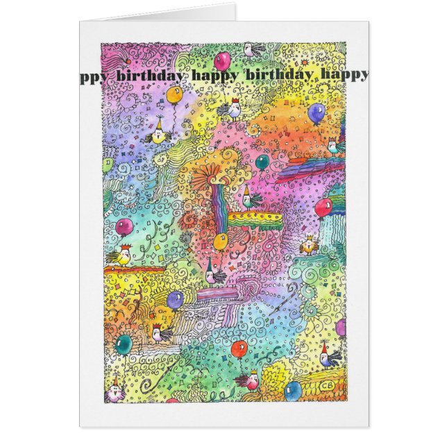 "Party Hats" Birthday Card (Front)