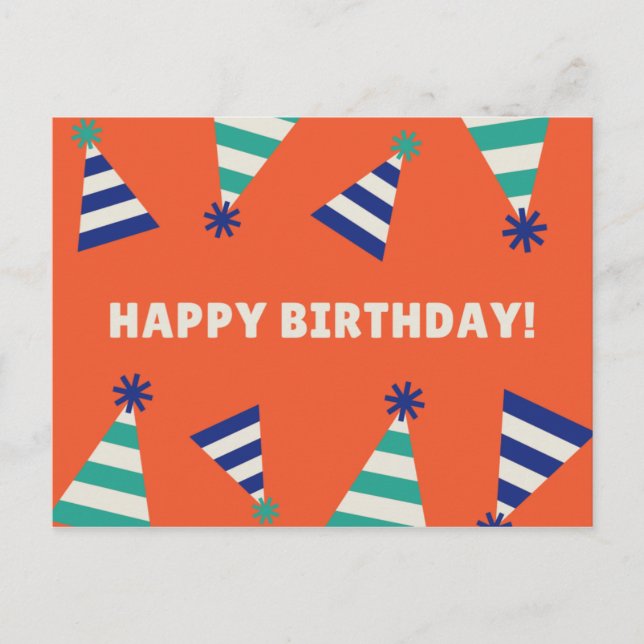 Party Hats Birthday Postcard (Front)