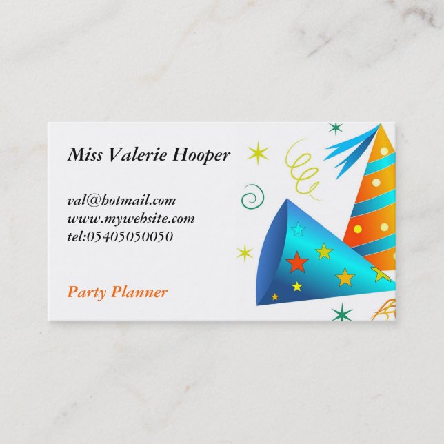 Party Hats Business Card (Front)