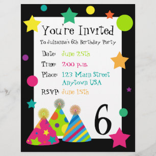 Party Hats Invitation Letterhead
