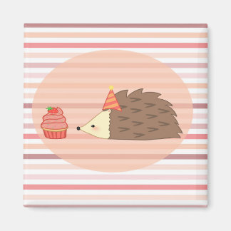 Party Hedgehog and Cupcake Magnet