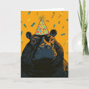 Party Hippo Birthday Card