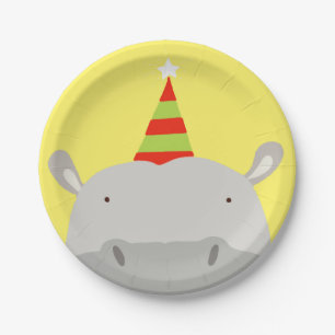 Party Hippo Paper Plate