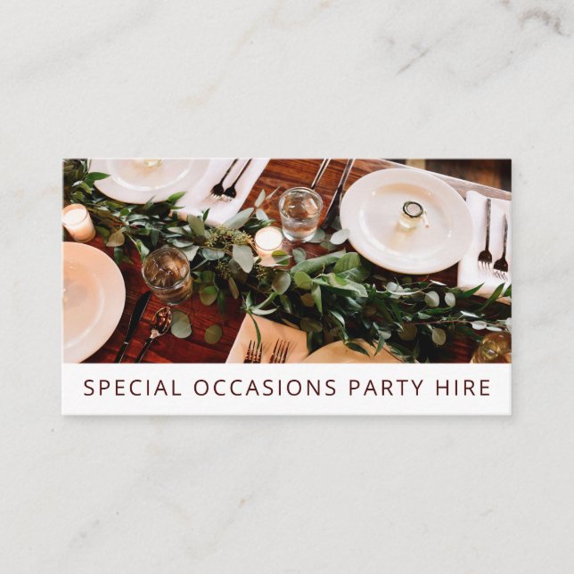 Party Hire For Birthdays And Weddings Business Card (Front)