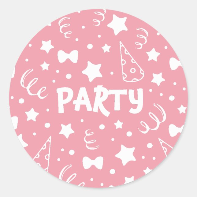 Party Illustrations Classic Round Sticker (Front)