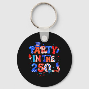 Party in 250 Years Funny Hotdog Men Women Kids 4th Key Ring