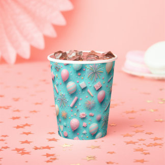 Party in Blue Paper Cups