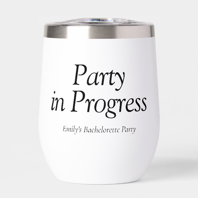 Party in Progress Modern Bachelorette (Front)