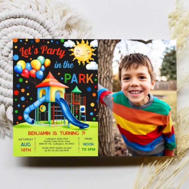 Party in the Park Birthday Photo Invitation (Party in the Park Birthday Photo Invitation)