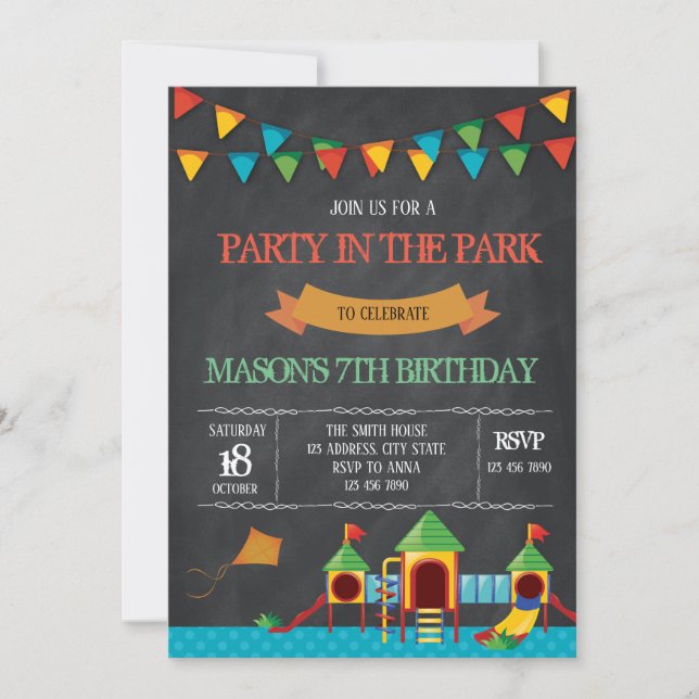 Party in the park invitation (Front)