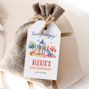 Party in the Park Playground Birthday Favour Tags