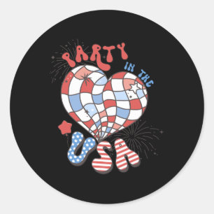 Party In The Usa 4th Of July America Independence  Classic Round Sticker