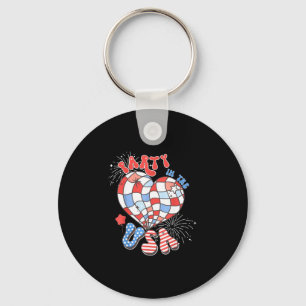 Party in the usa 4th of july america independence key ring