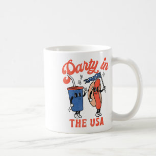 Party In The Usa 4th Of July Cute Soda And Hotdog Coffee Mug