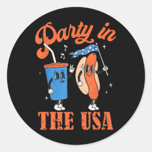 Party In The Usa 4th Of July Independence Day Usa  Classic Round Sticker