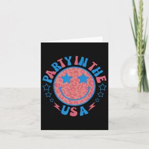 Party In The Usa 4th Of July Preppy Smile 1 Card