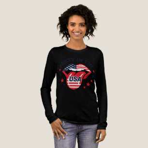 Party in the USA Embroidered Hoodie Patriotic US Tri-Blend Shirt