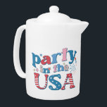 Party In The USA Patriotic<br><div class="desc">Party In The USA Patriotic Teapots</div>