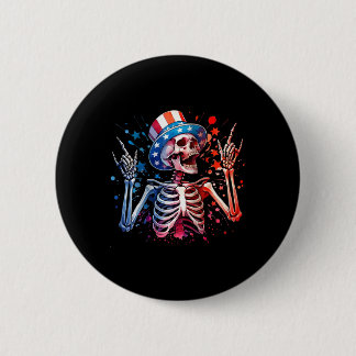 Party In The Usa Rock Hand July 4th Funny American 6 Cm Round Badge