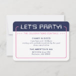 PARTY INFO INSERT modern gaming navy blue pink Invitation<br><div class="desc">by kat massard >>> www.simplysweetPAPERIE.com <<< A simple design for your PARTY CARDS - to match your main invitations. Love the design, but would like to see some changes - another colour scheme, product, add a photo or adapted for a different occasion - no worries simply contact me, KAT@SIMPLYSWEETPAPERIE.COM I...</div>