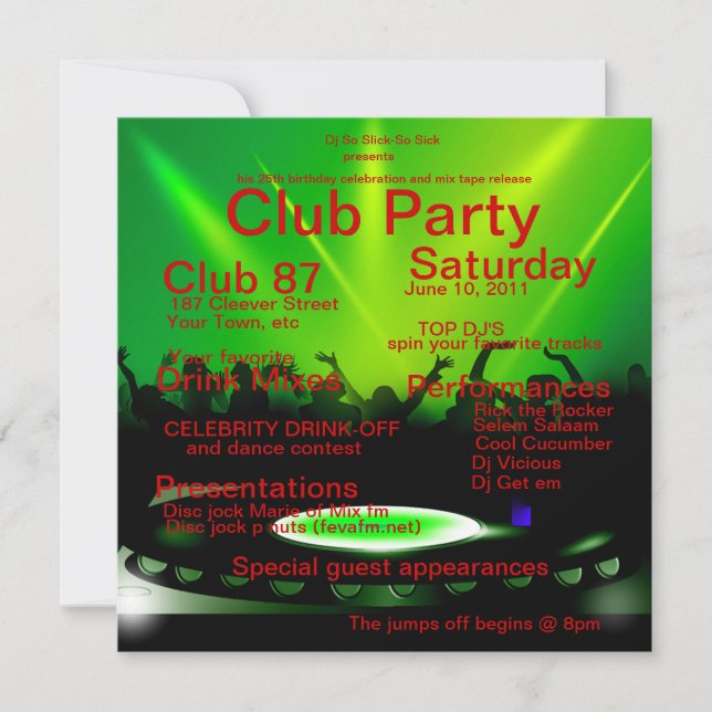 Party Invitation (Front)