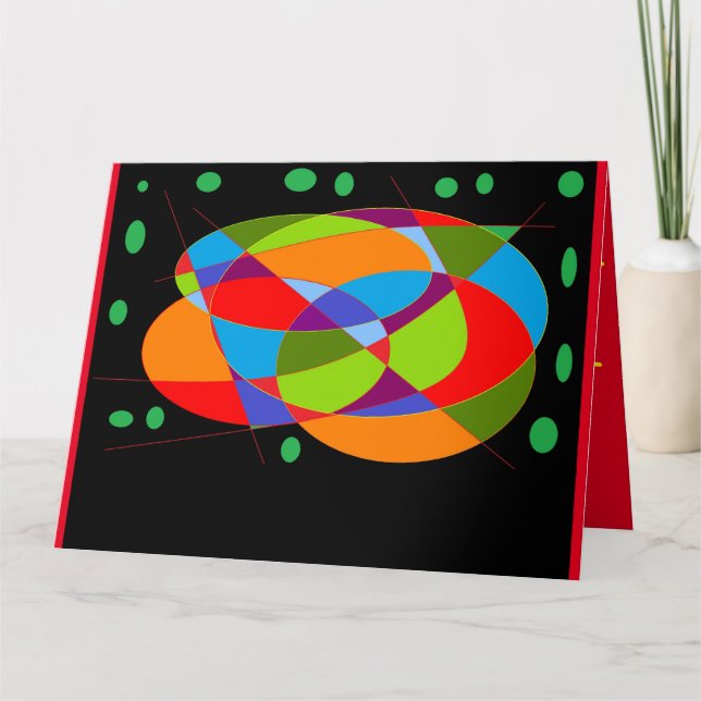 Party invitation card fun messages mixed colours (Front)