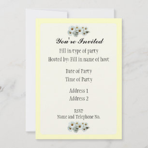 Party Invitation - Daisy Design