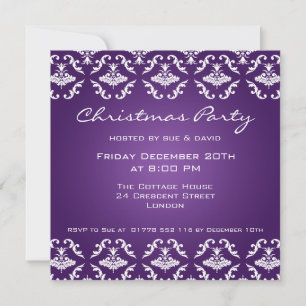 Party Invitation Elegant Pattern Purple