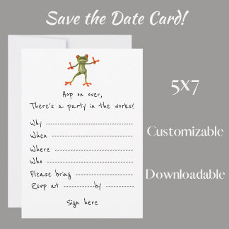 Party invitation: Frog invites you over!