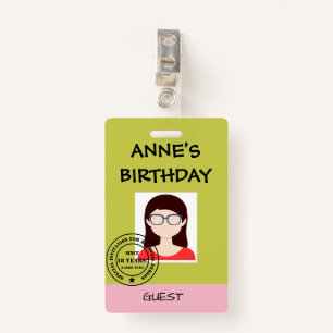 Party Invitation ID Badge