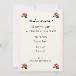 Party Invitation - Rose Design