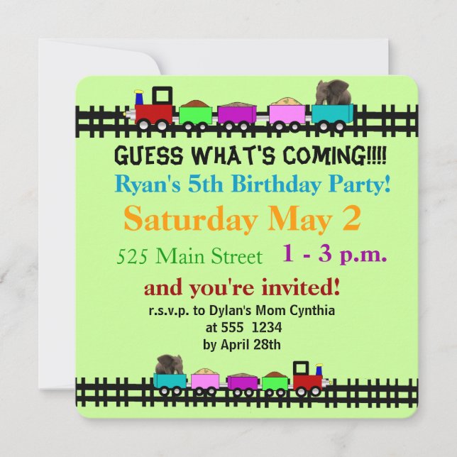 Party Invitation with little poster on the back (Front)