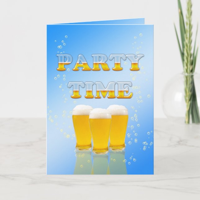 Party invitation with lots of beer (Front)