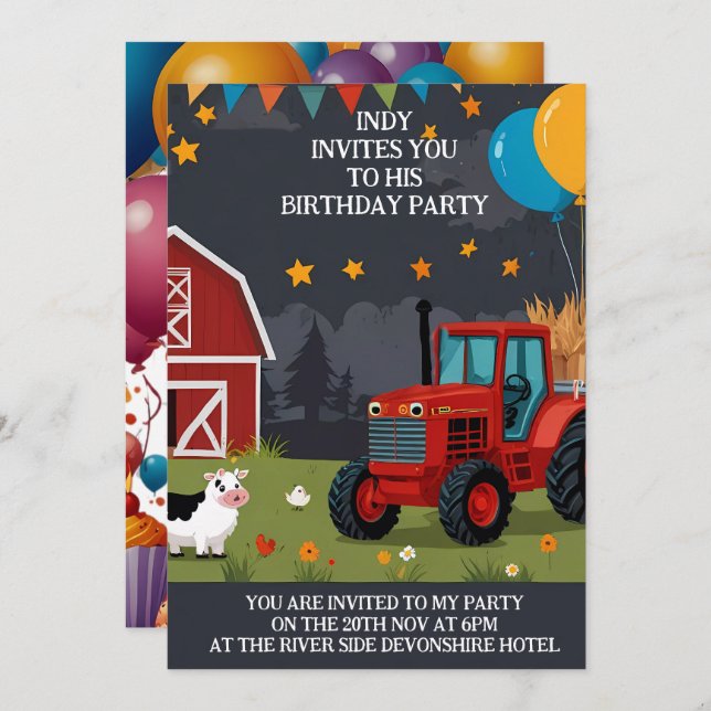 Party invitation you can personalise to your taste (Front/Back)