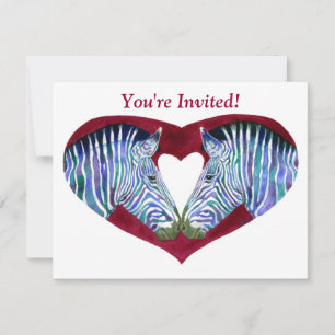 Party Invitation - Zebras & Heart
