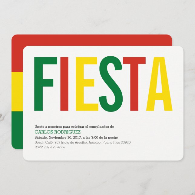 Party: Invitations: Bolivia: Bolivian Flag Invitation (Front/Back)