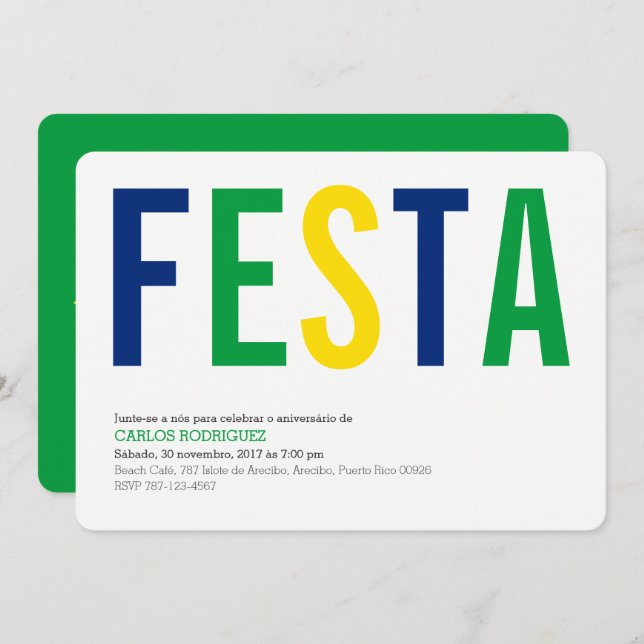 Party: Invitations: Brazil: Peruvian Flag Invitation (Front/Back)