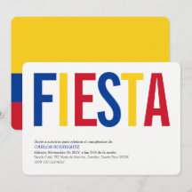 Party: Invitations: Colombia: Colombian Flag