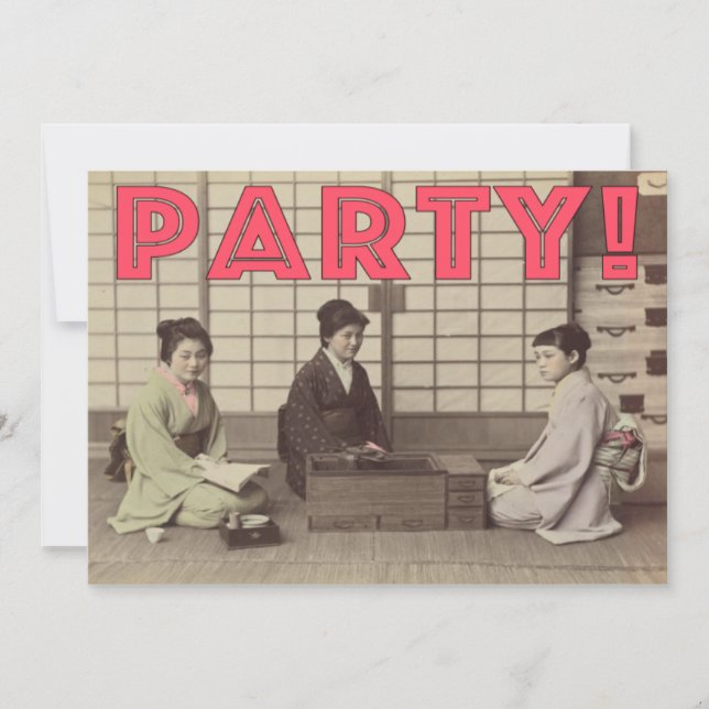 Party Invitations - Fun Japanese Design Birthday (Front)