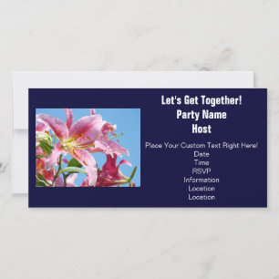 Party Invitations Lily Flowers Let's Get Together