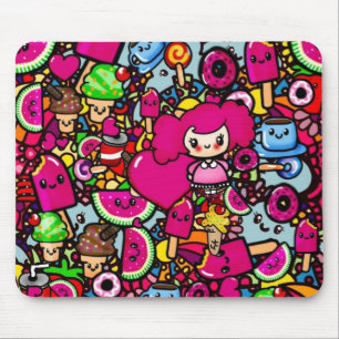 Party Kawaii Pattern exclsuive to here - add name Mouse Pad
