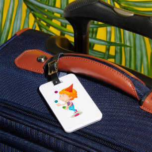 Party Kid Juggling Colourful Balls Luggage Tag